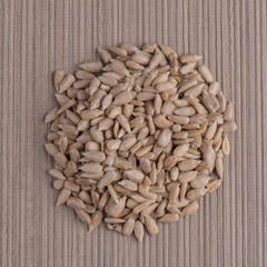 Circle of shelled sunflower seeds