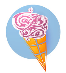 Ice cream creative emblem