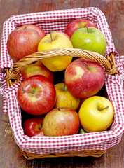Naklejka na ściany i meble ein Korb mit vielen Äpfeln in verschiedenen Farben