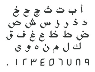 Arabic letters with numbers