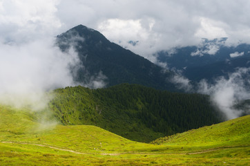 Clouds in the mountains