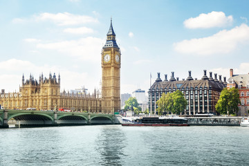 Fototapeta premium Big Ben w słoneczny dzień, Londyn