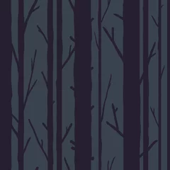 Printed roller blinds Birch trees Trees seamless pattern