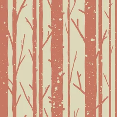 Blackout curtains Birch trees Trees seamless pattern