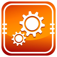 Process icon orange button