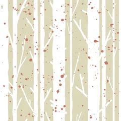 Garden poster Birch trees Trees seamless pattern