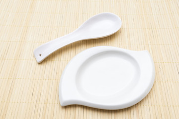 spoon and white plate