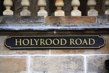 Holyrood Road street sign in edinburgh in scotland
