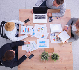 Group of business people working together in office