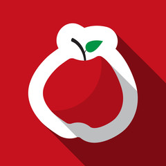 icon - red apple and long shadow