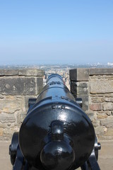 Cannon on ramparts of Edinburgh Castle, Scotland