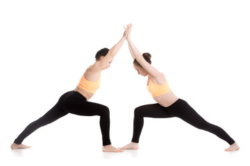 Yoga partnering, Virabhadrasana 1 pose