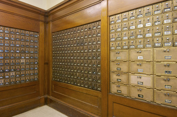 Mailboxes lined