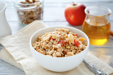 Delicious granola in a bowl