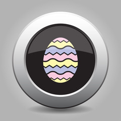 grey button - Easter colored ornamental egg