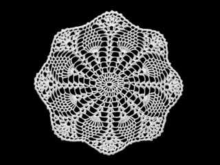 white round lace ornament