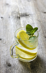 tea with lemon, mint