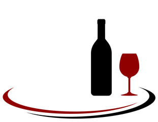 red wine bottle and glass background