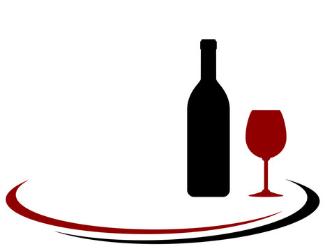 recommend clip art: red wine bottle and glass background