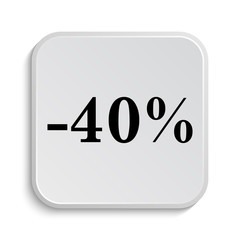 40 percent discount icon