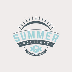 Retro summer vintage label on colorful background