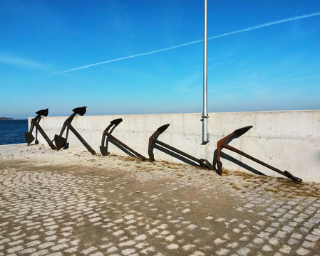 Anchor in sea pier