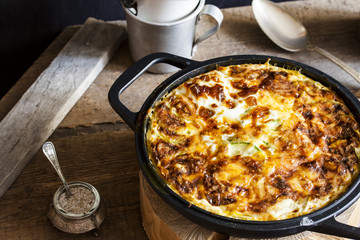 casserole of rice, vegetables and zucchini