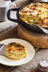 casserole of rice, vegetables and zucchini