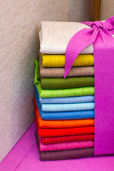 Colourful felt fabric