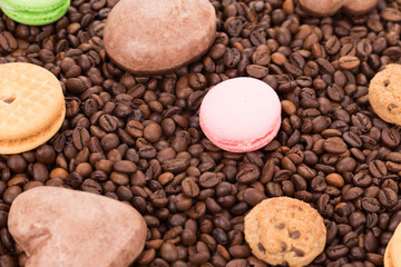 Sweets on coffee beans