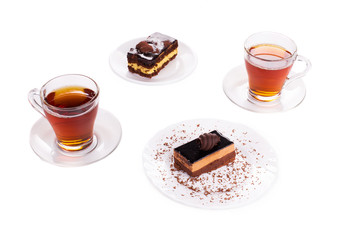Sweets on a white plates