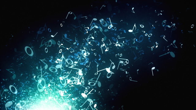Musical Notes Blue Rising