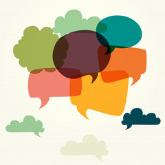 Colorful speech bubbles.