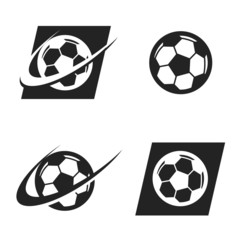 Swoosh Soccer Ball Logo Icon