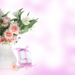 Bouquet of pink roses