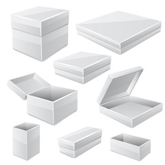 White boxes isolated on white. Vector