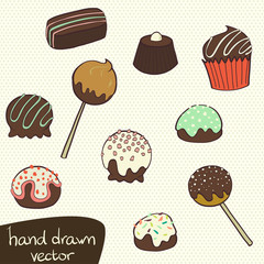 Cartoon chocolate candies.