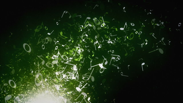 Musical Notes Green Rising