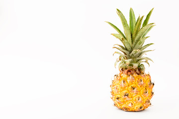 Phulae, small pineapple fromThailand on white background