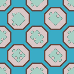 Seamless background with puzzles