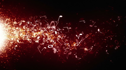 Musical Notes Red Drifting