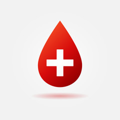 Blood red vector icon or logo