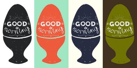 Boiled eggs and Good Morning lettering