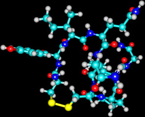 Oxytocin molecule isolated on black