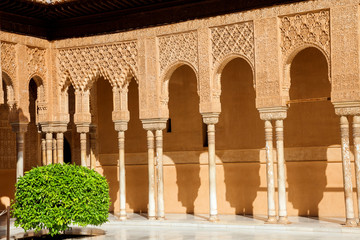 Alhambra de Granada. Gallery in the Court of the Lions