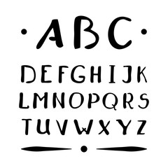 set of watercolor handwriting font