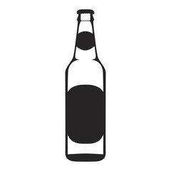 Black silhouette of bottle of beer