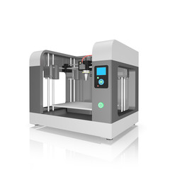 plastic 3D printer isolated on white background