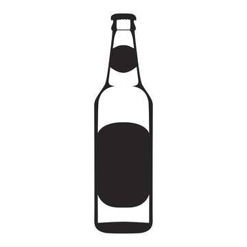 Black silhouette of bottle of beer