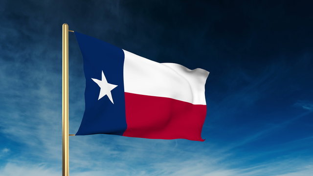 texas flag slider style. Waving in the win with cloud background